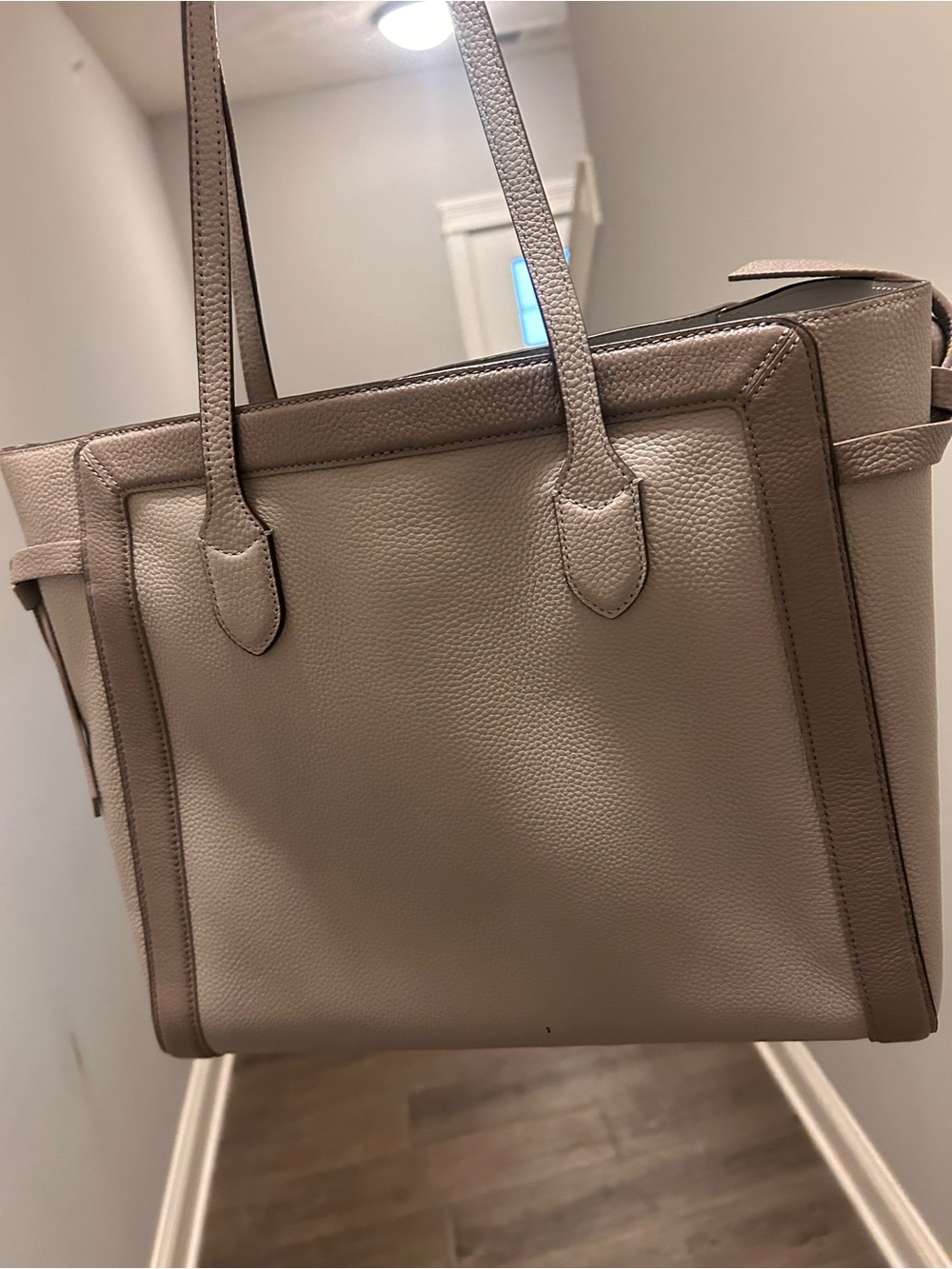 kate spade Pebbled Leather Tote in Taupe - Picture 2 of 5
